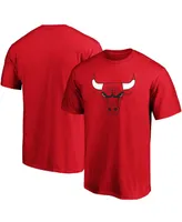 Men's Red Chicago Bulls Primary Team Logo T-shirt