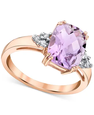 Pink Amethyst (2-7/8 ct. t.w.) & Diamond (1/10 ct. t.w.) Ring in 14k Rose Gold
