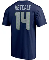 Men's Dk Metcalf College Navy Seattle Seahawks Player Icon Name and Number T-shirt