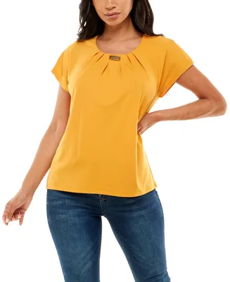 Women's Dolman Sleeve Top with Curved Bar