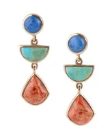 Barse Bronco Multi Stone Linear Earrings - Multi