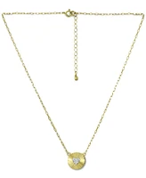 Giani Bernini Cubic Zirconia Heart Cluster Disc Pendant Necklace, 16" + 2" extender, Created for Macy's