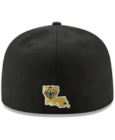 New Era Men's Black Orleans Saints Omaha 59FIFTY Fitted Hat