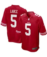 Nike Men's Trey Lance Scarlet San Francisco 49ers 2021 Draft First Round Pick Game Jersey