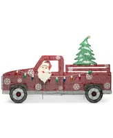 Pre-Lit Santa in Truck with 70 Led Lights, 27"