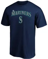 Men's Navy Seattle Mariners Team Logo Lockup T-shirt