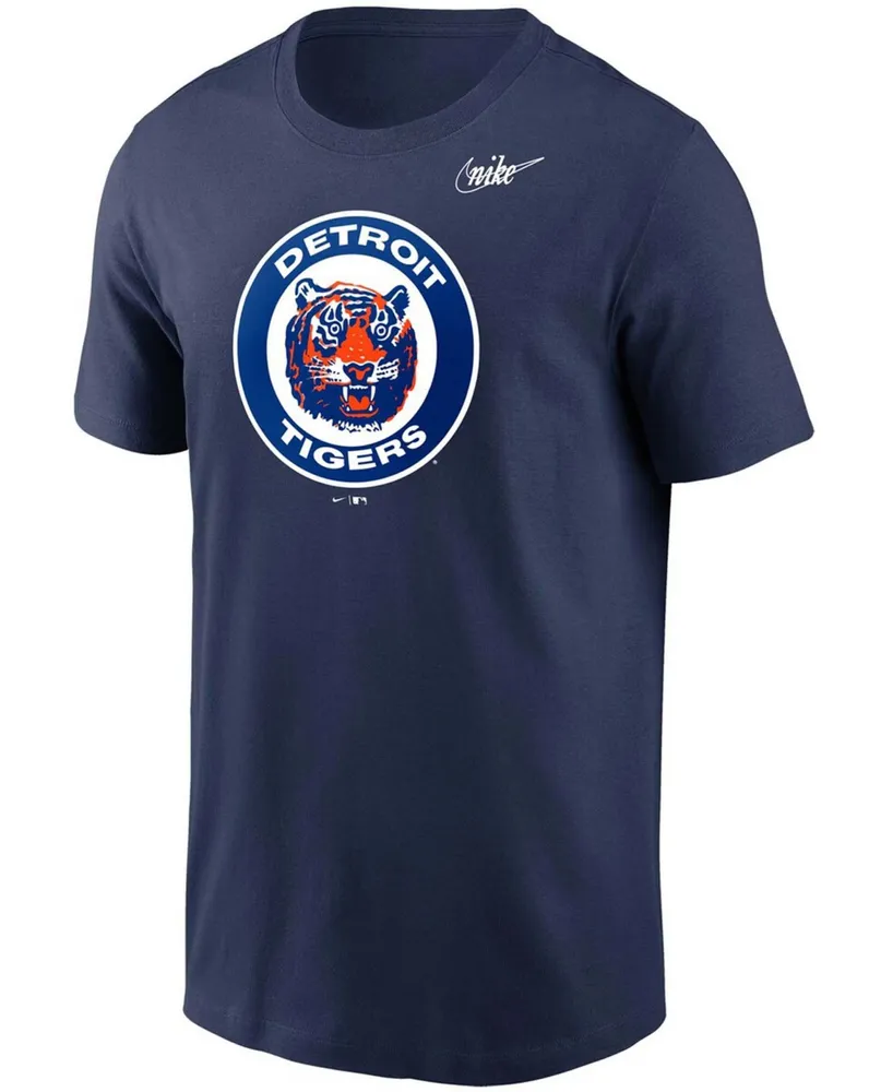 Men's Navy Detroit Tigers Cooperstown Collection Logo T-shirt