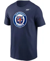 Men's Navy Detroit Tigers Cooperstown Collection Logo T-shirt