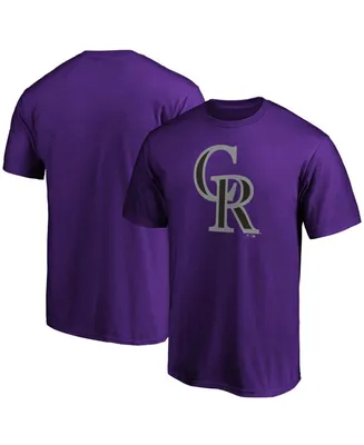 Men's Purple Colorado Rockies Official Logo T-shirt