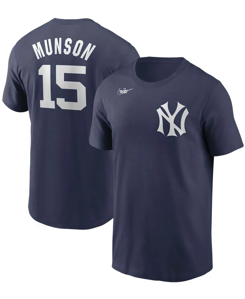 Nike Men's Thurman Munson Navy New York Yankees Cooperstown Collection Name  Number T-shirt