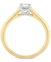 Diamond Oval Solitaire Engagement Ring (1/2 ct. t.w.) in 14k Gold