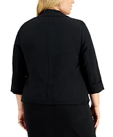 Kasper Plus Open-Front Soft Blazer