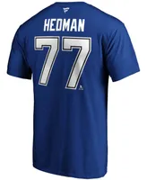 Men's Victor Hedman Blue Tampa Bay Lightning Authentic Stack Name and Number T-shirt