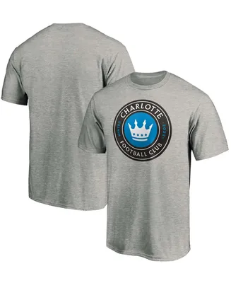 Men's Heathered Gray Charlotte Fc Primary Logo Team T-shirt