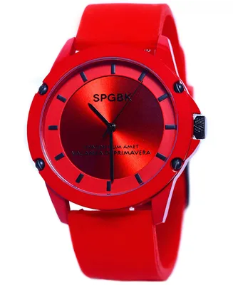 Spgbk Watches Unisex Foxfire Red Silicone Band Watch 44mm