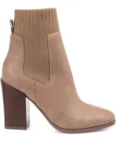 Journee Collection Women's Adalia Knit Block Heel Booties