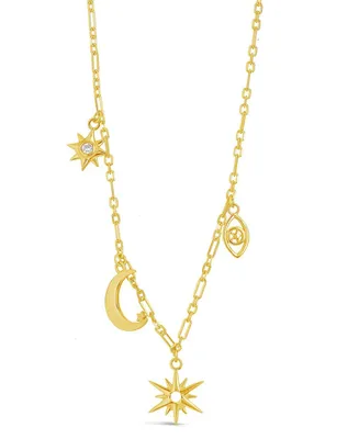 Sterling Forever Women's Sky Charm Necklace - Gold