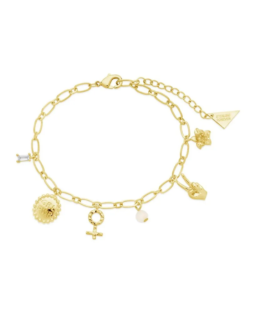 Sterling Forever Women's Louisa Charm Bracelet