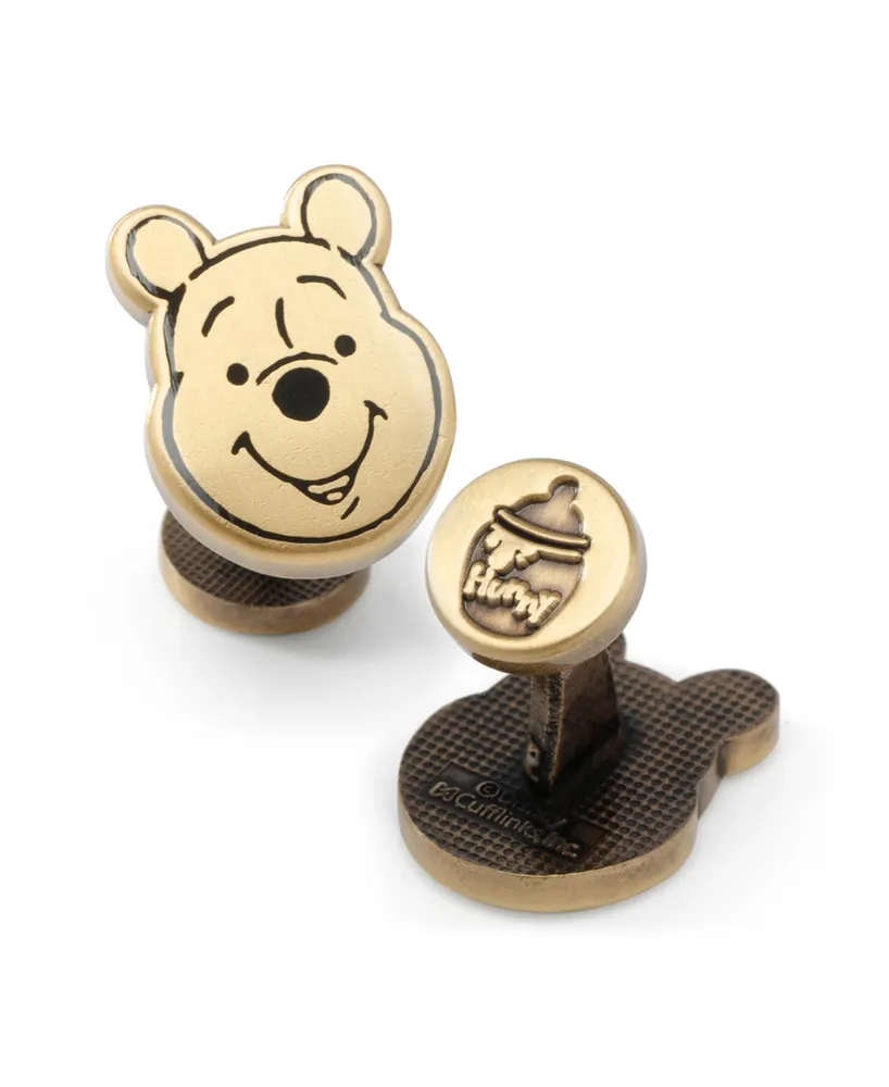 Disney Men's Winnie The Pooh Face Cufflinks - Gold