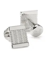 Ox & Bull Trading Co. Men's Silver Herringbone Cufflinks - Silver