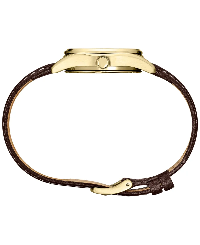 Seiko Women's Essentials Brown Leather Strap Watch 30mm
