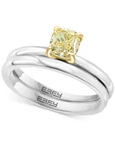 Effy Yellow Diamond Solitaire Bridal Set (7/8 ct. t.w.) in 14k Gold & White Gold
