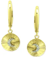 Giani Bernini Cubic Zirconia Moon Disc Drop Earrings, Created for Macy's