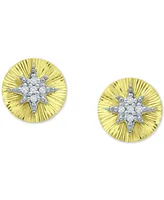 Giani Bernini Cubic Zirconia Starburst Disc Stud Earrings, Created for Macy's