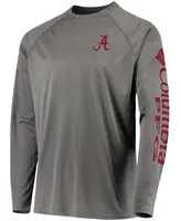 Men's Charcoal Alabama Crimson Tide Pfg Terminal Tackle Omni-Shade Long Sleeve T-shirt