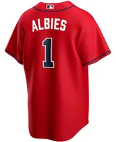 Men's Ozzie Albies Red Atlanta Braves Alternate Replica Player Name Jersey