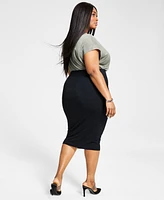 Bar Iii Trendy Plus Bodycon Jersey Midi Skirt, Created for Macy's