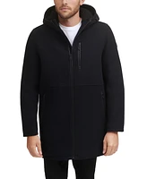 Kenneth Cole Men's Wool Melton Polyurethane Piping Detail Coat