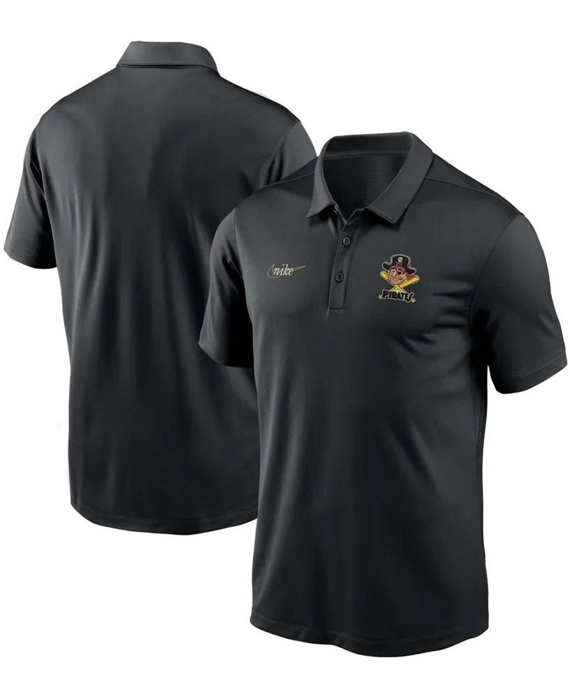 Men's Black Pittsburgh Pirates Cooperstown Collection Logo Franchise Performance Polo