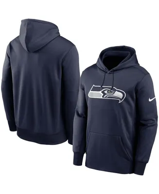 Men's Big and Tall College Navy Seattle Seahawks Fan Gear Primary Logo Therma Performance Pullover Hoodie