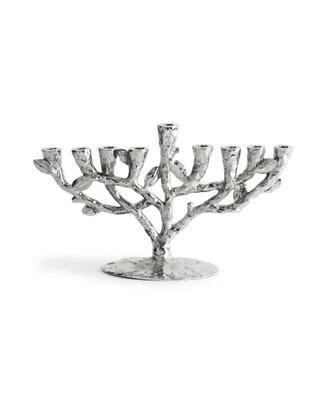 Tree of Life Small Menorah - Silver