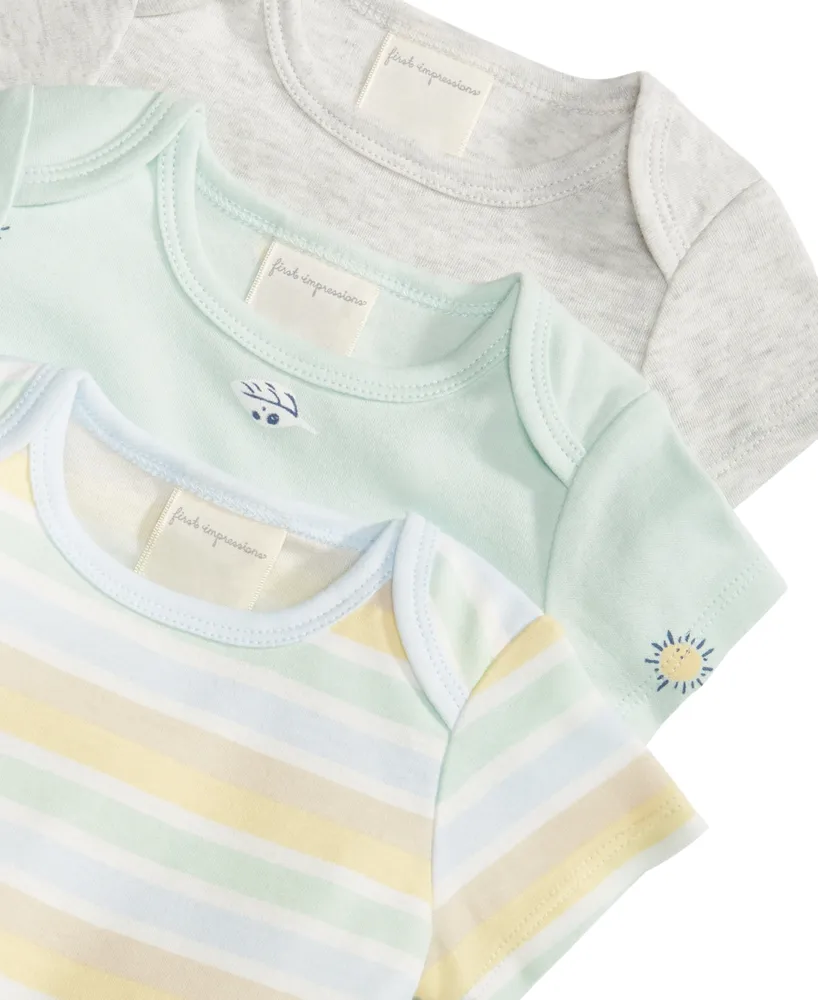 First Impressions Baby Boy Bodysuits, Pack of 3, Created for Macy's