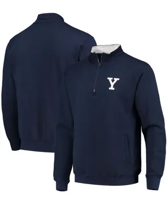 Men's Navy Yale Bulldogs Tortugas Logo Quarter-Zip Jacket