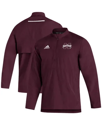 Men's Maroon Mississippi State Bulldogs 2021 Sideline Aeroready Quarter-Zip Jacket