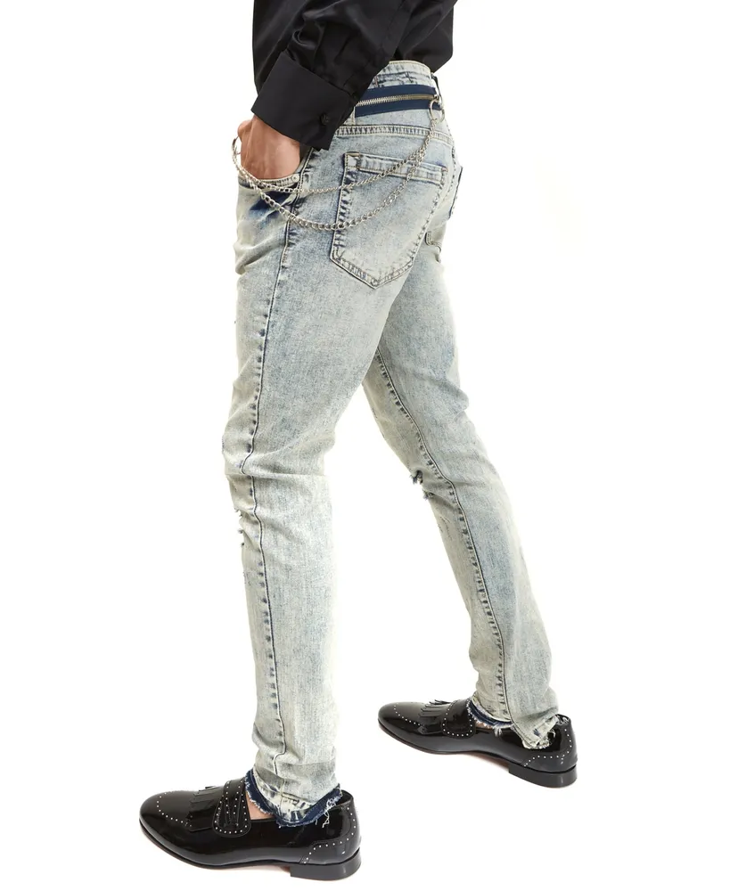 Men's Modern Grunge Skinny Fit Denim Jeans