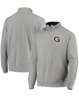 Men's Heather Gray Georgetown Hoyas Tortugas Logo Quarter-Zip Jacket