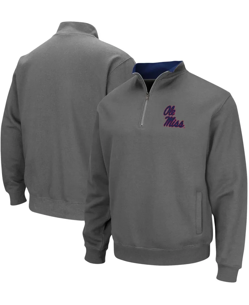 Men's Charcoal Ole Miss Rebels Tortugas Logo Quarter-Zip Jacket