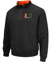 Men's Black Miami Hurricanes Tortugas Logo Quarter-Zip Jacket