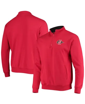 Men's Red San Diego State Aztecs Tortugas Logo Quarter-Zip Jacket