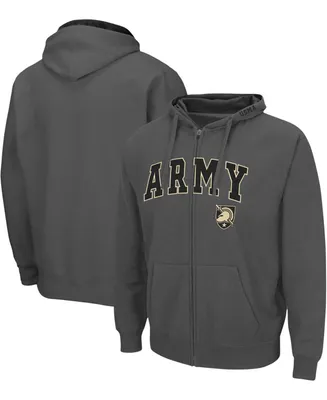 Men's Charcoal Army Black Knights Arch Logo 3.0 Full-Zip Hoodie