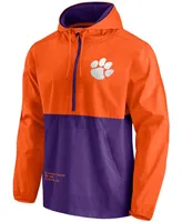 Men's Orange, Purple Clemson Tigers Thrill Seeker Half-Zip Hoodie Anorak Jacket