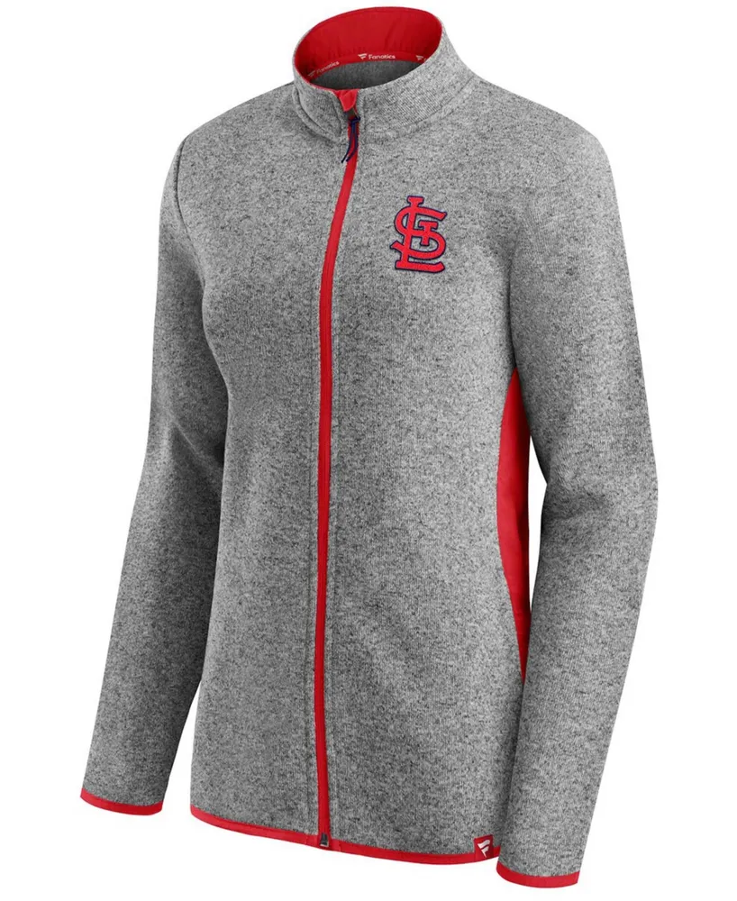 Women's Heather Charcoal St. Louis Cardinals Primary Logo Fleece Full-Zip Jacket