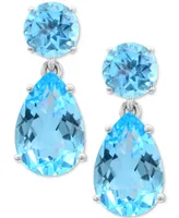 Blue Topaz Drop Earrings (9-1/4 ct. t.w.) in Sterling Silver