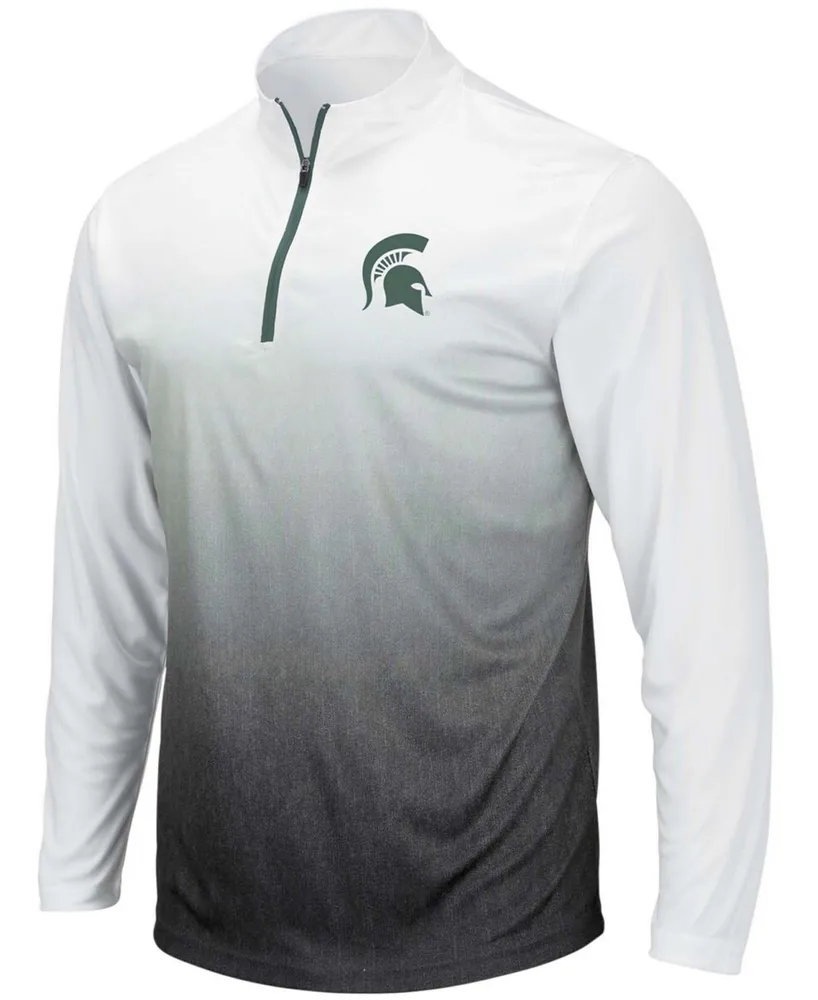 Men's Gray Michigan State Spartans Magic Team Logo Quarter-Zip Jacket