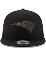 Men's Black New England Patriots Black On Black 9Fifty Adjustable Hat