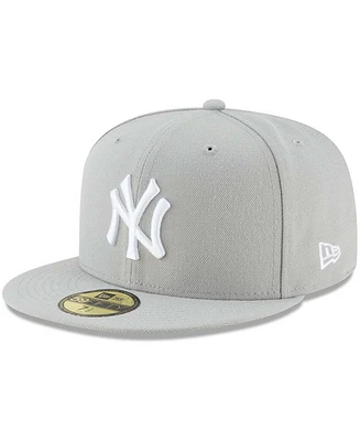 Men's Gray New York Yankees Fashion Color Basic 59FIFTY Fitted Hat